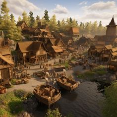 What did Viking Villages look like? Viking Village Fantasy Art, Fantasy Viking Village Concept Art, Viking Village Layout, Mid Evil Village, Viking Village Art, Viking Town Concept Art, Kingdom Village Aesthetic, Medivial Village Aesthetic, Viking Village Aesthetic