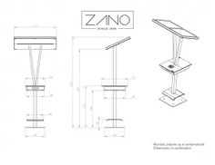 an image of a drawing of a desk with the name zano written on it