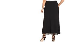 MSK Plus Size Chiffon Maxi Skirt - Skirts - Women - Macy's Elegant Black Chiffon Maxi Skirt, Chic Chiffon Tiered Skirt Bottoms, Elegant Chiffon Bottoms For Night Out, Chiffon Flowy Skirt For Night Out, Elegant Black Chiffon Skirt, Elegant Flowy Black Skirt, Formal Black Maxi Skirt For Summer, Black Chiffon Skirted Bottoms, Black Chiffon Maxi Skirt For Evening