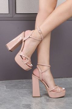 Trendy Beige Block Heel, Trendy Beige Block Heels, Trendy Beige Block Heel Heels, Trendy Beige High Heel Block Heels, Beige Chunky Platform Heels With Closed Toe, Beige Closed Toe Chunky Platform Heels, Trendy Beige Heels With Heel Strap, Trendy Beige Ankle Strap Block Heels, Party Beige Chunky Platform Heels