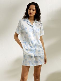 La Terra Short Pajama Set Lily Silk, Silk Pyjamas, Sleepwear & Loungewear, Short Pajama Set, Pyjama Set, Pajama Shorts, Pajama Set, Pajamas, Lounge Wear