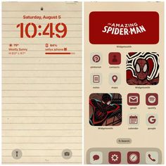 the spider man theme is displayed in this screenshot from an old style cell phone