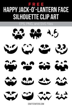 halloween silhouettes with the text happy jack - o'lantern face silhouette clip art