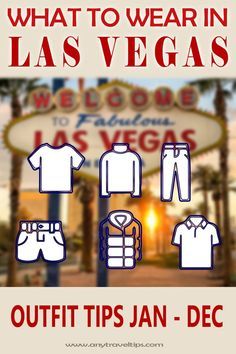 an advertisement for the las vegas trip featuring clothes and t - shirts on display in front of a neon sign