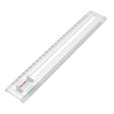 two clear plastic rulers with measuring tape on each side and one ruler in the middle