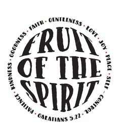 the logo for fruit of the spirit, which is printed in black on white paper