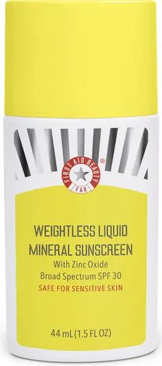 Free shipping on orders over $89. Shop First Aid Beauty First Aid Beauty Weightless Liquid Mineral Sunscreen with Zinc Oxide SPF 30 at Nordstromrack.com. What it is: A luxuriously lightweight mineral sunscreen with an ultrasheer tint that blends seamlessly into skin for a satin finish. Licorice Root Extract, First Aid Beauty, Zinc Oxide, Licorice Root, Mineral Sunscreen, Iron Oxide, First Aid, Active Ingredient, Satin Finish