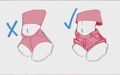 how to draw the head and shoulders of a woman in pink swimsuits with blue arrows