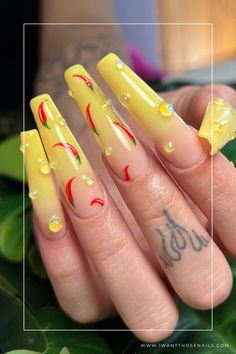 Get your nails summer-ready with the trendiest water drop designs! Whether you're lounging by the pool or soaking up the sun at the beach, these nail art ideas will add a touch of cool freshness to your look. Try them out and let your nails make waves this summer season! 💅🌊 Pepper Nail Art, Pepper Nails, Spicy Nails, Fun Manicure, Hot And Spicy, Red Chili Peppers, Hottest Chili Pepper, Nail Idea, Nail Growth