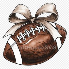 a football with a bow on it's head is shown in this clip art