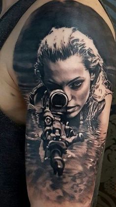 Notical Theme, Tattoo Perro, Waterfall Tattoo, Portrait Tattoo Sleeve, Soldier Tattoo, Half Sleeve Tattoos Drawings, Chicano Style Tattoo, Military Tattoos, Geniale Tattoos