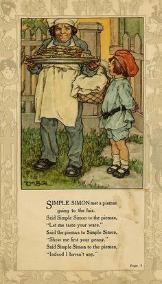 an old children's book with the title simple simon