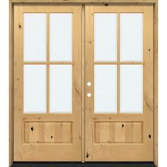 Natural Wood Front Door, Rain Glass Door, Cheap French Doors, Craftsman Exteriors, Trim Cabinets, Exterior Door Styles, Knotty Alder Cabinets, Alder Doors, Knotty Alder Doors