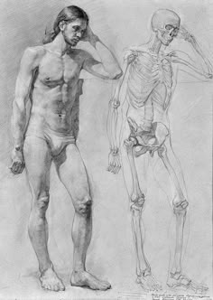 a drawing of two men standing next to each other