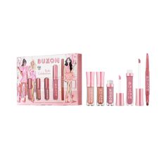 Fill, shape and get glossy with Babe Celebration Lip Gloss & Liner Kit. This limited-edition gift set includes a full-size Full-On Lip Cream in our signature mauve shade DOLLY, a full-size Power Line Lip Liner in HUSH HUSH HENNA and three mini Full-On Lip Polishes in our best-selling shades. Includes:  Full-Size Full-On Plumping Lip Cream in DOLLY Full-Size Power Line Plumping Lip Liner in HUSH HUSH HENNA Mini Full-On Plumping Lip Polish in CELESTE Mini Full-On Plumping Lip Polish in SARINA Mini Gloss And Lip Liner, Buxom Lip Gloss, Lip Liner Set, Enhance Beauty, Holiday Soiree, Formal Makeup, Beauty Event, Lip Set, Plumping Lip Gloss