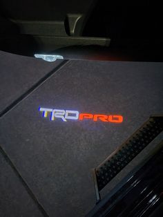 there is a sticker that says trd pro on the side of a car