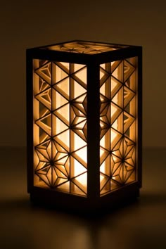 Experience the beauty of Japanese craftsmanship with the "Asanoha" Kumiko Lantern. This unique table lamp adds a touch of Japandi style and traditional artistry to your room Japandi Style Home, Japanese Lighting, End Table Lamp, Light Sculptures, Japandi Home Decor, Japanese Lamp, Unique Table Lamp, Japanese Table, Portable Table Lamp