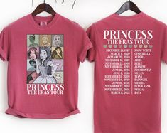 Princess Eras Tour Comfort colors Shirt, Disney Princess Tour Tee, Disney Princess Characters Shirt, Disney Girl Trip Shirt, disney hoodies. A fashionable but cozy shirt that blends style and utility. This shirt, which is made of premium fabrics, provides just the right amount of comfort and elegance in every setting. For those who value classic elegance, it is a wardrobe must due to its superb craftsmanship and adaptable design. This timeless shirt pairs nicely with jeans, trousers, and skirts. Disney Princess Shirt, Disney Attire, Disney Princess Characters, Girl Trip, Princess Shirt, Girls Trip Shirts, Disney Hoodies, Comfort Colors Shirt, Travel Shirts