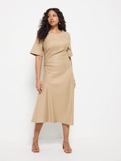 Midi length Asymmetric hem Side seam tucks Comfort stretch fabrication Garment Measurements: Size 10 - Bust: 92cm, Waist: 84cm, Hem: 200.5cm, Dress Length: 130cm, Sleeve Length: 29cm, Bicep: 40cm Size 16 - Bust: 110cm, Waist: 102cm, Hem: 223.5cm, Dress Length: 132cm, Sleeve Length: 31cm, Bicep: 46cm Inclusive Fashion, Fit Clothes, 16 Dress, Maternity Coat, Maternity Jumpsuit, Maternity Lingerie, Loungewear Jumpsuit, Petite Skirt, Petite Jacket