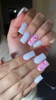 Short Nail Inspo, Acrylic Nails Designs, Teen Nails, Romantic Nails, White Acrylic Nails, Girly Acrylic Nails