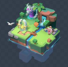 Island, Hudaao Top Down Game, After Earth, Farm Games, Bg Design, Isometric Art, V Games, Game Environment, Low Poly Art, Game Ui Design