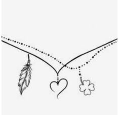 a drawing of two hearts hanging from a line