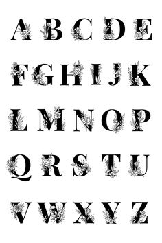 an old english alphabet with black ink