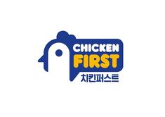 the chicken first logo is blue and yellow