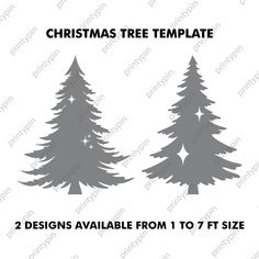 christmas tree silhouettes with the text, 2 designs available from 1 to 7 tft size