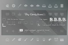 an image of some type of buttons on a computer screen that says, dry candy icons