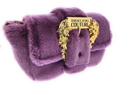 Faux Fur Bag, Fur Bag, Couture Bags, Demi Fine Jewelry, Purple Bags, Versace Jeans Couture, Black Faux Fur, Urban Style, Versace Jeans