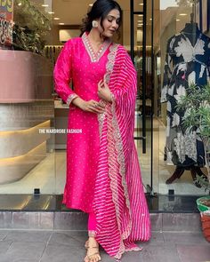 Color_Pink Silk Pant Suit, Pink Kurti, Patiyala Dress, Pink Dupatta, Style Pant, Matching Leggings, Salwar Kameez Designs