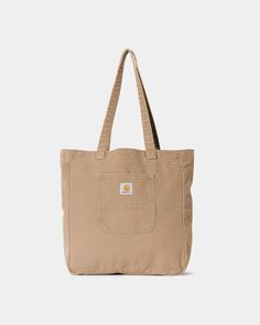 Color: Peanut - The Bayfield Tote is made from 12 oz Dearborn Canvas, which is a robust organic cotton fabric that will soften with wear over time. It has also undergone a 'faded' treatment, leaving it with a washed yet saturated appearance and rendering the woven Square Label murky in the process. The bag fastens with a snap-button closure and features a pocket on the outside, as well as a zipped pocket on the inside. _* 100% Organic Cotton 'Dearborn' Canvas, 12 oz, 40 x 38 x 13 cm / 15.7 x 15 Clarks Wallabees, Carhartt Work In Progress, Clarks Originals, Organic Cotton Fabric, Carhartt Wip, Pocket Square, Family Shirts, Sale Items, Zip Pockets