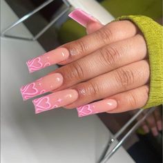 24Pcs Long Square Press on Nails Love Pattern Design Artifical Coffin – AMAIO Fake Nails With Glue, Pink Acrylic Nails, Acrylic Nails Coffin, Square Acrylic Nails, Pretty Acrylic Nails, Artificial Nails, Valentines Nails, Best Acrylic Nails, Long Acrylic Nails