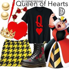 Disney Bounding Outfits, Bounding Outfits, Halloween Costumes Women Scary, Alice In Wonderland Outfit, Queen Of Hearts Costume