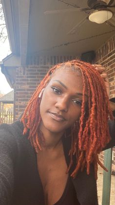 Fall Loc Colors, Copper Brown Locs, Dam Ideas, Small Locs Black Women, Locs Color, Locs Black Women, Dyed Dreads, Colored Locs