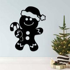 a wall decal with a christmas ginger on it