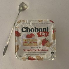 a package of chobani flip with strawberries and strawberry shortcakes on it