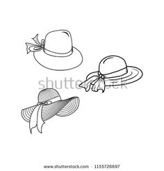 two hats with bows on white background