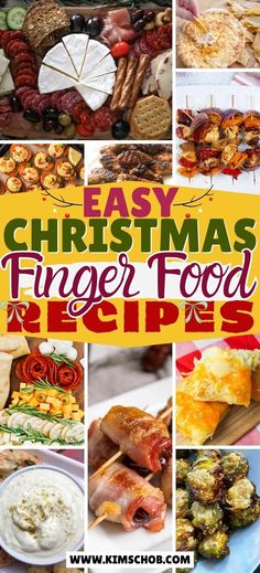 christmas finger food recipe collage with text overlay