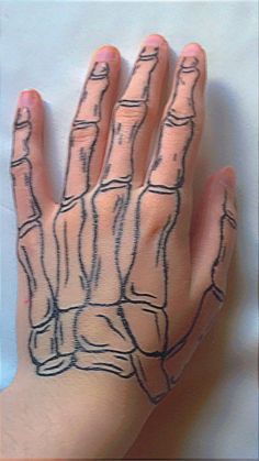 a person's hand with lines drawn on it