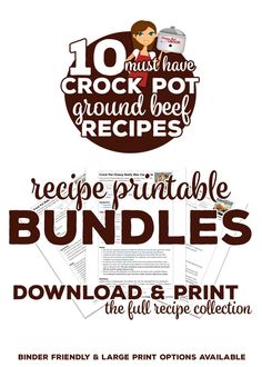 the 10 must have crock pot recipe printable bundle