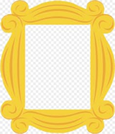 a yellow frame on a white background with no background clipart, hd png