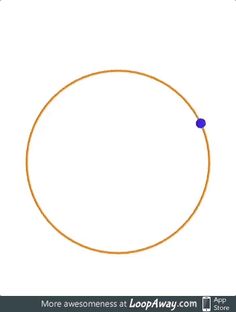 an orange circle with two blue dots in the middle