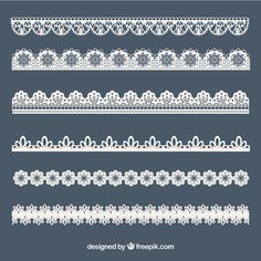 white lace borders on blue background