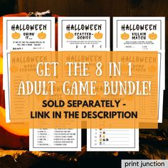 halloween math game bundle with pumpkins and jack - o'- lanterns on it