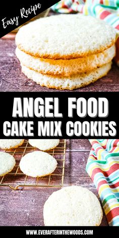 cake mix cookies Angel Food Cake Box Cookies, Angel Food Cookies, Angel Food Cake Cookies, Cookies From A Cake Mix, Greek Yogurt Cookies, Cake Mix Cookie Recipe, Angel Food Cake Desserts