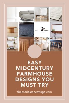 the words easy midcentry farmhouse house designs you must try in brown and white