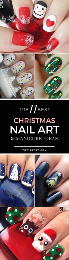 The 11 Best Christmas Nail Art Ideas More Holiday Nails Thanksgiving, Do It Yourself Nails, Christmas Nail Art Ideas, Christmas Manicure, Nails Polish