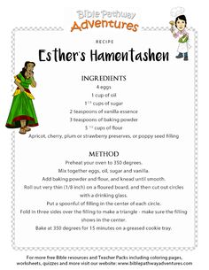 Purim Meal Ideas, Bible Study Food Ideas Recipes, Lds Recipes, Hanukkah Dishes, Purim Treats, Purim Activities, Bible Recipes, Biblical Eating, Purim Preschool